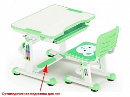 Парта и стул Mealux BD-08 Teddy белый /накладки зеленые